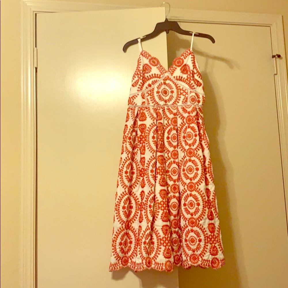 Red and white dress with pockets!